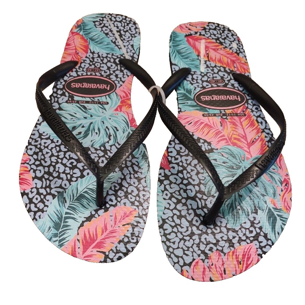 NEW HAVAIANAS Flip Flops  Womens  Size 11/12 Multi  Leaves Tropical